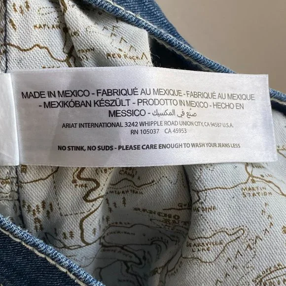 ARIAT Straight Fit Straight Leg M5 Size 34 X 30 Mens Denim Jeans - Loop Lock - Picture 11 of 16